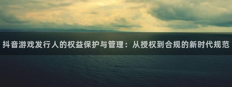 亿万28集团董事长刘一辰简历：抖音游戏发行人的权益保护与管理：从授权到合规的新时代规范